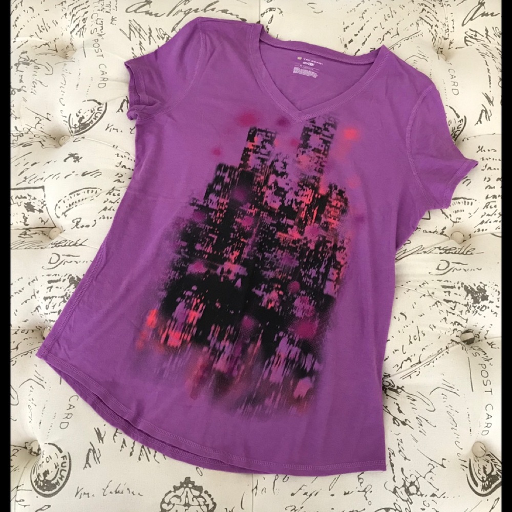 TEK GEAR purple short sleeve work out tee SZ M